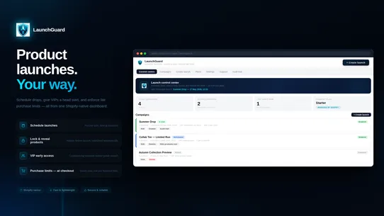 LaunchGuard ‑ Product Releases screenshot