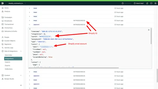 Customer io Tracker screenshot