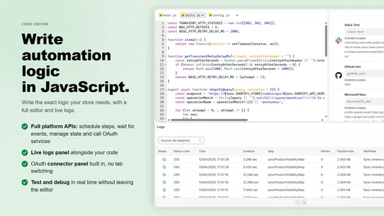 JsWorkflows: Store Automations screenshot