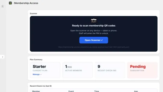 Membership Access Flow screenshot