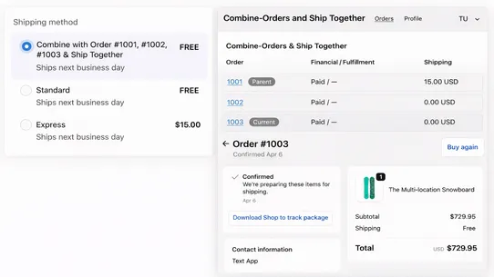 Combine Orders &amp; Ship Together screenshot