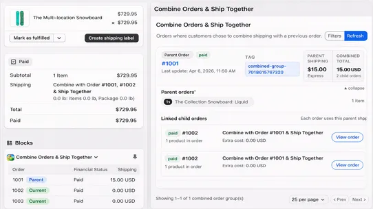 Combine Orders &amp; Ship Together screenshot