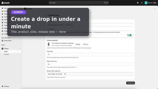 EZDrop ‑ Drops &amp; FOMO Waitlist screenshot