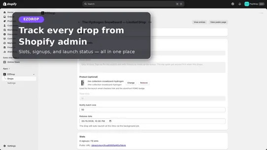EZDrop ‑ Drops &amp; FOMO Waitlist screenshot