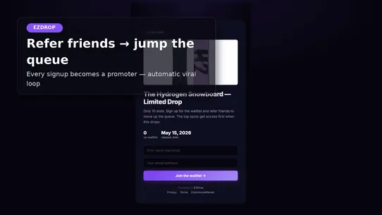 EZDrop ‑ Drops &amp; FOMO Waitlist screenshot