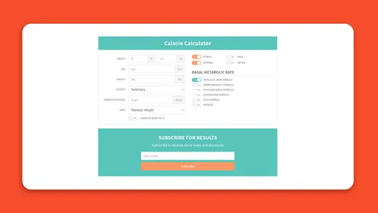 MWP Calorie Calculator screenshot