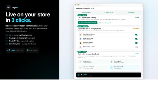 Tryr ‑ Virtual TryOn Videos screenshot