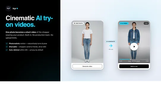 Tryr ‑ Virtual TryOn Videos screenshot