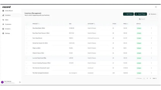 Inscend screenshot