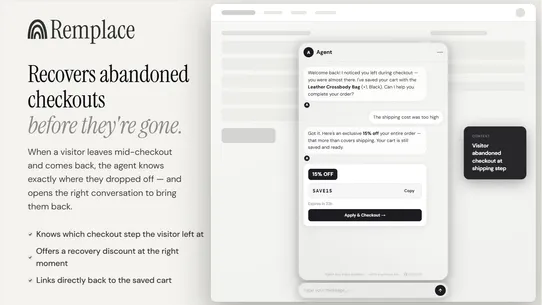 Remplace: AI Sales Agent screenshot