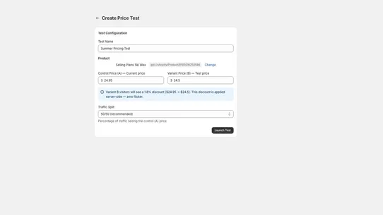 SplitPrice – A/B Testing screenshot