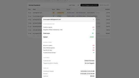 CheckoutGuard Bot Filter screenshot