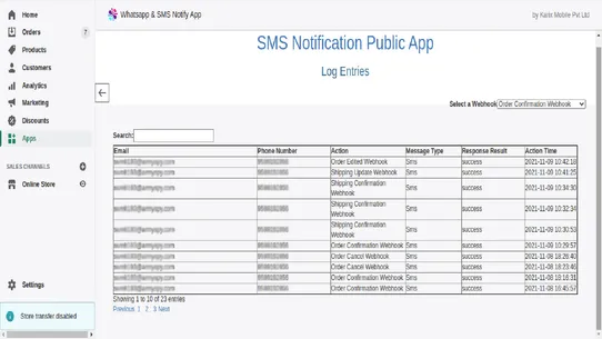 Karix SMS and WhatsApp Notify screenshot