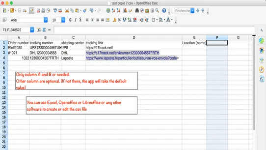 Excel CSV Tracking MassImport screenshot