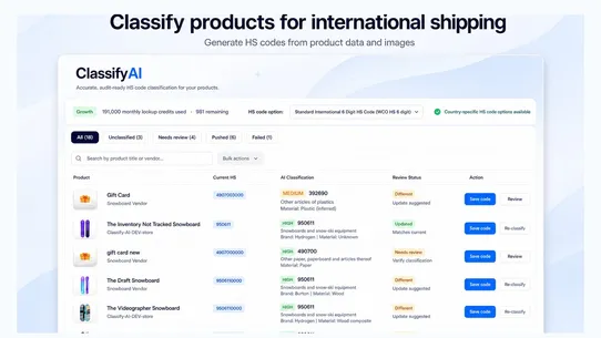 Classify AI screenshot