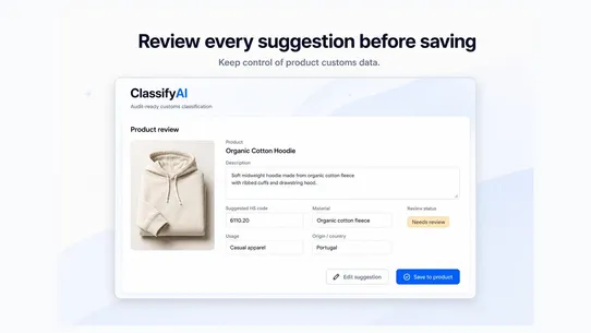 Classify AI screenshot