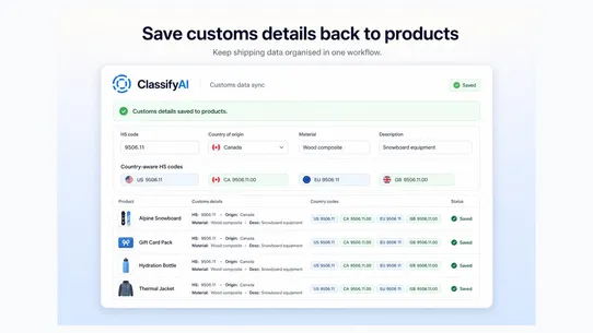 Classify AI screenshot