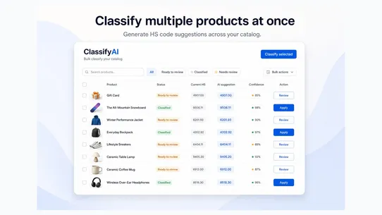 Classify AI screenshot
