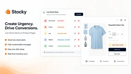 Stocky ‑ Low Stock Urgency Bar screenshot