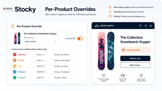 Stocky ‑ Low Stock Urgency Bar screenshot