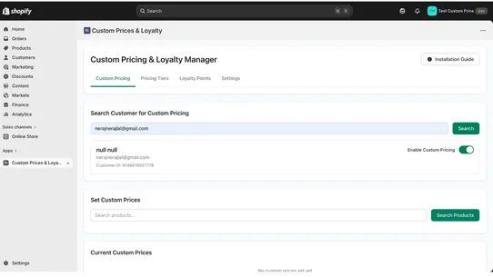 MarginMate Custom Pricing screenshot