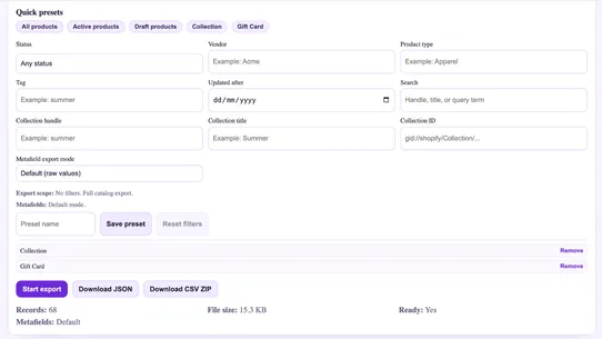DataPorter Import Export screenshot