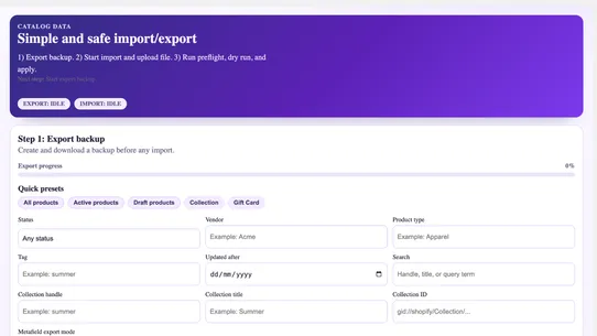 DataPorter Import Export screenshot