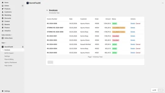 HermitTaxDE – DATEV &amp; GoBD screenshot