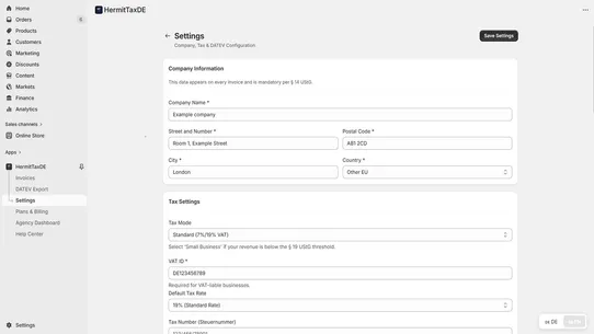 HermitTaxDE – DATEV &amp; GoBD screenshot
