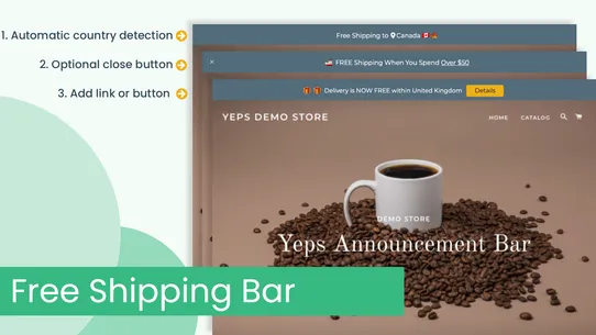 Yeps Announcement Bar, Banners screenshot