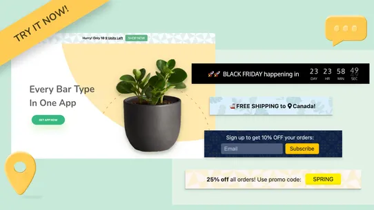 Yeps Announcement Bar, Banners screenshot