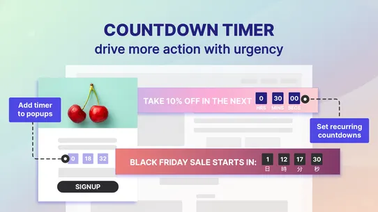 Yeps Announcement Bar, Popups screenshot