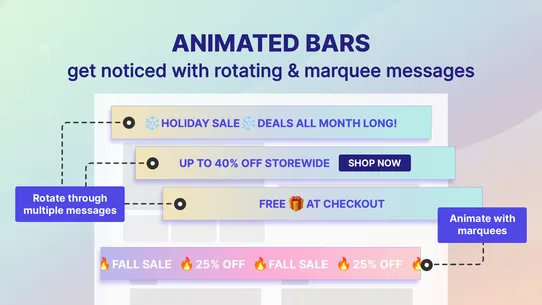 Yeps Announcement Bar, Popups screenshot