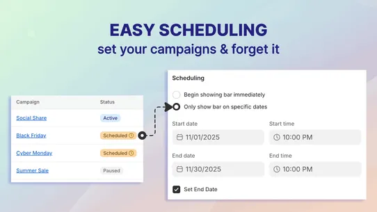 Yeps Announcement Bar, Popups screenshot