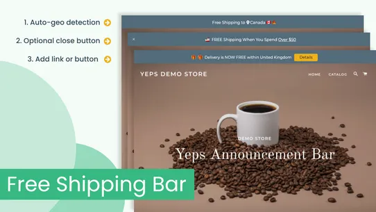 Yeps Announcement Bar, Banners screenshot