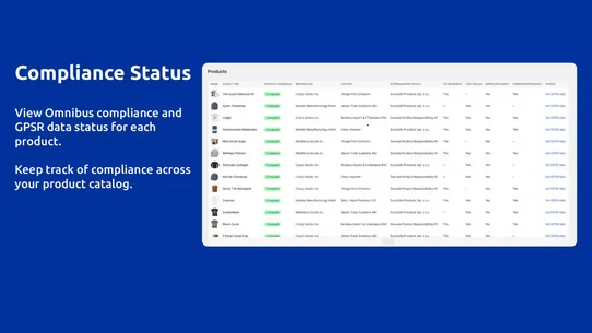 Omnibus &amp; GPSR Compliance screenshot