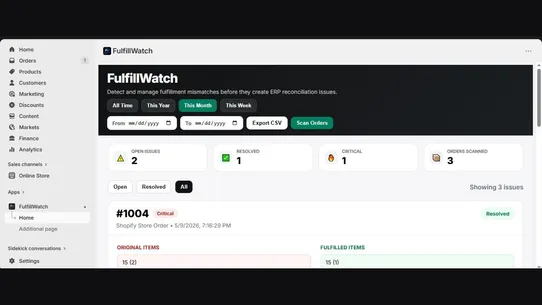 FulfillWatch screenshot
