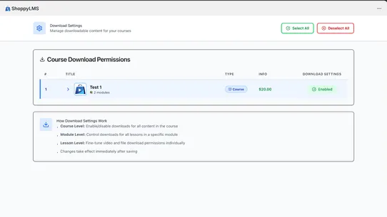ShoppyLMS screenshot