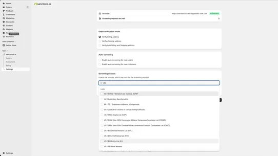 sanctions.io screenshot