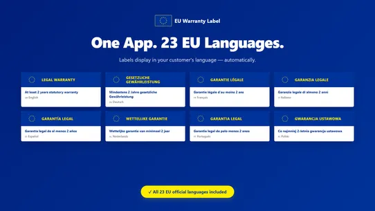 Warranto ‑ EU Warranty Label screenshot