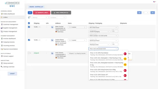 eCommerce One screenshot