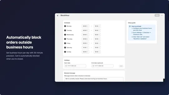 BlockHour: Business Hours Gate screenshot