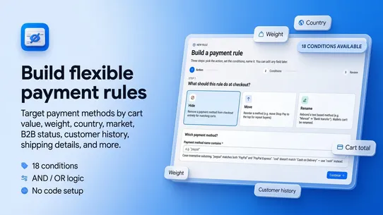 Paywire: Hide Payment Methods screenshot