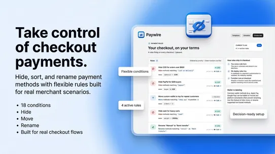 Paywire: Hide Payment Methods screenshot