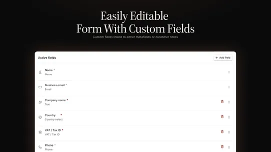 Culsin ‑ B2B Registration Form screenshot