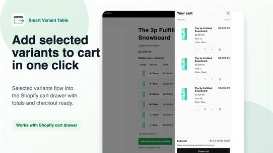 Smart Variant Table screenshot
