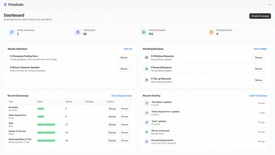 PrizeSuite screenshot