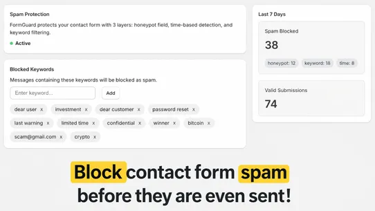 FormGuard ‑ Spam Blocker screenshot