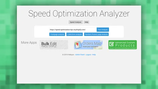 Speed Optimization Analyzer screenshot