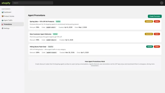 Cartograph ‑ Agent Commerce screenshot